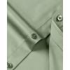 imageJVER Boys Long Sleeve Dress Shirts Solid Stretch WrinkleFree Shirt Kids Casual Button Down ShirtsSage Green