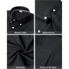 imageJVER Boys Long Sleeve Oxford Dress Shirts Solid Casual Button Down Collar Shirt Kids Formal Uniform TopsBlack