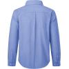 imageJVER Boys Long Sleeve Oxford Dress Shirts Solid Casual Button Down Collar Shirt Kids Formal Uniform TopsBlue