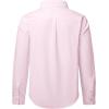 imageJVER Boys Long Sleeve Oxford Dress Shirts Solid Casual Button Down Collar Shirt Kids Formal Uniform TopsLight Pink