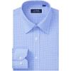 imageJVER Dress Shirts for Men Cotton Long Sleeve Button Down Shirt Business Casual Classic Plaid Tops with PocketA Light Blue Gingham