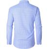 imageJVER Dress Shirts for Men Cotton Long Sleeve Button Down Shirt Business Casual Classic Plaid Tops with PocketA Light Blue Gingham