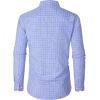 imageJVER Dress Shirts for Men Cotton Long Sleeve Button Down Shirt Business Casual Classic Plaid Tops with PocketBlue Gingham