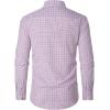 imageJVER Dress Shirts for Men Cotton Long Sleeve Button Down Shirt Business Casual Classic Plaid Tops with PocketBlue Orange Plaid