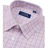 imageJVER Dress Shirts for Men Cotton Long Sleeve Button Down Shirt Business Casual Classic Plaid Tops with PocketBlue Orange Plaid