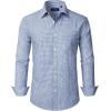 imageJVER Dress Shirts for Men Cotton Long Sleeve Button Down Shirt Business Casual Classic Plaid Tops with PocketBlue Plaid