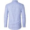 imageJVER Dress Shirts for Men Cotton Long Sleeve Button Down Shirt Business Casual Classic Plaid Tops with PocketBlue Yellow Gingham