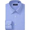 imageJVER Dress Shirts for Men Cotton Long Sleeve Button Down Shirt Business Casual Classic Plaid Tops with PocketDark Blue Gingham