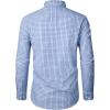 imageJVER Dress Shirts for Men Cotton Long Sleeve Button Down Shirt Business Casual Classic Plaid Tops with PocketLight Blue Plaid