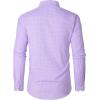 imageJVER Dress Shirts for Men Cotton Long Sleeve Button Down Shirt Business Casual Classic Plaid Tops with PocketPurple Gingham