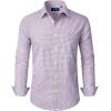 imageJVER Dress Shirts for Men Cotton Long Sleeve Button Down Shirt Business Casual Classic Plaid Tops with PocketRed Blue Plaid