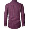 imageJVER Dress Shirts for Men Cotton Long Sleeve Button Down Shirt Business Casual Classic Plaid Tops with PocketRed Gingham
