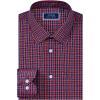 imageJVER Dress Shirts for Men Cotton Long Sleeve Button Down Shirt Business Casual Classic Plaid Tops with PocketRed Gingham
