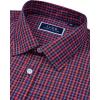 imageJVER Dress Shirts for Men Cotton Long Sleeve Button Down Shirt Business Casual Classic Plaid Tops with PocketRed Gingham