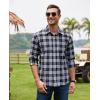 imageJVER Long Sleeve Shirts for Men Cotton Plaid Button Down Shirt Business Casual Work Top with PocketBlack