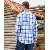 imageJVER Long Sleeve Shirts for Men Cotton Plaid Button Down Shirt Business Casual Work Top with PocketBlue