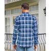 imageJVER Long Sleeve Shirts for Men Cotton Plaid Button Down Shirt Business Casual Work Top with PocketDark Blue
