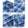 imageJVER Long Sleeve Shirts for Men Cotton Plaid Button Down Shirt Business Casual Work Top with PocketDark Blue