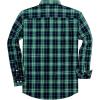 imageJVER Long Sleeve Shirts for Men Cotton Plaid Button Down Shirt Business Casual Work Top with PocketDark Green