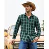 imageJVER Long Sleeve Shirts for Men Cotton Plaid Button Down Shirt Business Casual Work Top with PocketDark Green