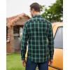 imageJVER Long Sleeve Shirts for Men Cotton Plaid Button Down Shirt Business Casual Work Top with PocketDark Green