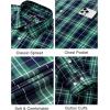 imageJVER Long Sleeve Shirts for Men Cotton Plaid Button Down Shirt Business Casual Work Top with PocketDark Green