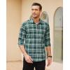 imageJVER Long Sleeve Shirts for Men Cotton Plaid Button Down Shirt Business Casual Work Top with PocketGreen