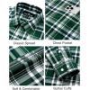 imageJVER Long Sleeve Shirts for Men Cotton Plaid Button Down Shirt Business Casual Work Top with PocketGreen