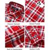 imageJVER Long Sleeve Shirts for Men Cotton Plaid Button Down Shirt Business Casual Work Top with PocketRed