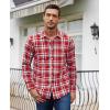 imageJVER Long Sleeve Shirts for Men Cotton Plaid Button Down Shirt Business Casual Work Top with PocketRed