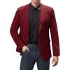 imageJVER Mens Casual Blazer Sport Coat One Button Business Stylish Suit JacketWine Red