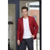 imageJVER Mens Casual Blazer Sport Coat One Button Business Stylish Suit JacketWine Red
