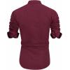 imageJVER Mens Digital Printing Dress Shirts Regular Fit Long Sleeve Button Down Shirt Burgundy Large