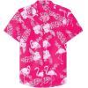 imageJVER Mens Hawaiian Shirts Casual Button Down Short Sleeve Shirts Set Printed Shorts Beach Tropical Hawaii SuitsApinkflamingo
