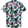 imageJVER Mens Hawaiian Shirts Casual Button Down Short Sleeve Shirts Set Printed Shorts Beach Tropical Hawaii SuitsAwhiteflamingo