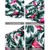 imageJVER Mens Hawaiian Shirts Casual Button Down Short Sleeve Shirts Set Printed Shorts Beach Tropical Hawaii SuitsAwhiteflamingo