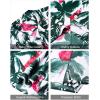 imageJVER Mens Hawaiian Shirts Casual Button Down Short Sleeve Shirts Set Printed Shorts Beach Tropical Hawaii SuitsAwhiteflamingo