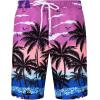 imageJVER Mens Hawaiian Shirts Casual Button Down Short Sleeve Shirts Set Printed Shorts Beach Tropical Hawaii SuitsCoconut Treepink Purple