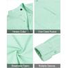 imageJVER Mens Linen Roll Up Long Sleeve Shirt Cotton Casual Beach Shirts Henley TShirt Band Collar Vacation Tops with PocketMint Green
