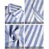 imageJVER Mens Linen Shirts Short Sleeve Casual Striped Button Down Shirt for Summer Beach Yoga