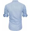 imageJVER Mens Printed Dress Shirts Casual Long Sleeve Stylish Button Down ShirtLight Blueprinted