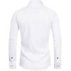 imageJVER Tuxedo Shirts for Men French Cuff Dress Shirt with Metal Cufflinks Formal Business Pleated Shirt for Prom Wedding PartyWhite