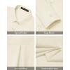 imageJVER Womens Button Down Shirt Long Sleeve Solid Dress Shirts Chiffon Work Office Blouse Fashion Formal Business Casual TopsBeige
