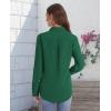imageJVER Womens Button Down Shirt Long Sleeve Solid Dress Shirts Chiffon Work Office Blouse Fashion Formal Business Casual TopsDark Green
