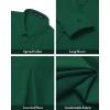imageJVER Womens Button Down Shirt Long Sleeve Solid Dress Shirts Chiffon Work Office Blouse Fashion Formal Business Casual TopsDark Green