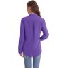 imageJVER Womens Button Down Shirt Long Sleeve Solid Dress Shirts Chiffon Work Office Blouse Fashion Formal Business Casual TopsDark Purple