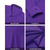 imageJVER Womens Button Down Shirt Long Sleeve Solid Dress Shirts Chiffon Work Office Blouse Fashion Formal Business Casual TopsDark Purple