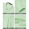 imageJVER Womens Button Down Shirt Long Sleeve Solid Dress Shirts Chiffon Work Office Blouse Fashion Formal Business Casual TopsLight Green