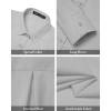 imageJVER Womens Button Down Shirt Long Sleeve Solid Dress Shirts Chiffon Work Office Blouse Fashion Formal Business Casual TopsLight Grey