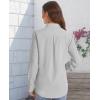 imageJVER Womens Button Down Shirt Long Sleeve Solid Dress Shirts Chiffon Work Office Blouse Fashion Formal Business Casual TopsLight Grey